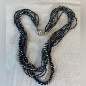 Multi‎ Strands Beaded Necklace w/ Magnetic Clasp